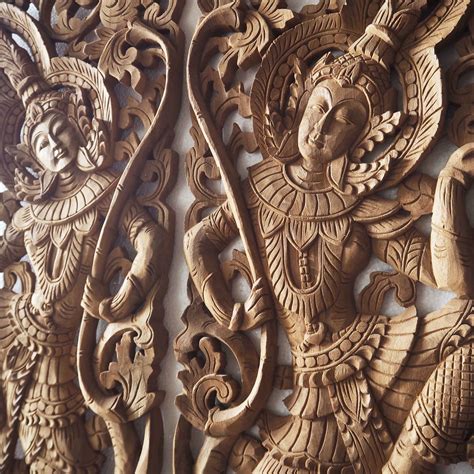 Buy Pair Of Handcrafted Wall Hangings Of Thai Angels Online