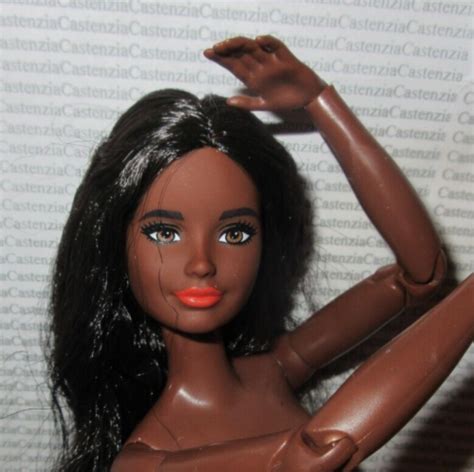 N126 Nude Barbie Made To Move Fashionista Aa Crimped Raven Hair 166
