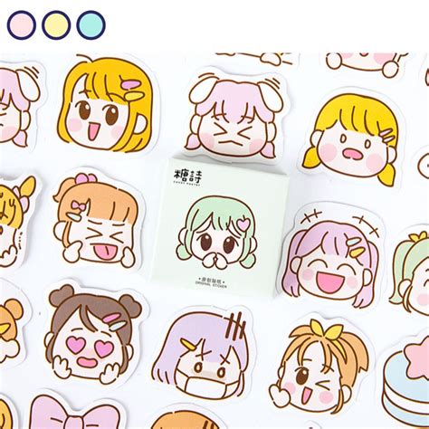 45 Cute Kawaii Girl Stickers Kawaii Girl Stickers For Bujo And
