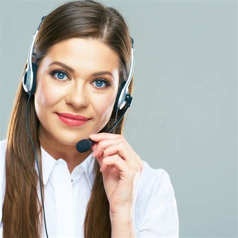 Call Center Support Operator Close Up Portrait Of Woman Custome Stock Photo Image Of Hotline