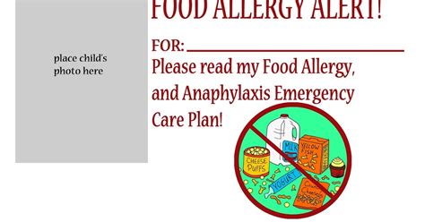 Thriving With Allergies Substitute Teacher Handouts For Kids With Food