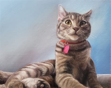 Cat Portrait Pintura Al óleo Retrato De Mascota Pintura Etsy