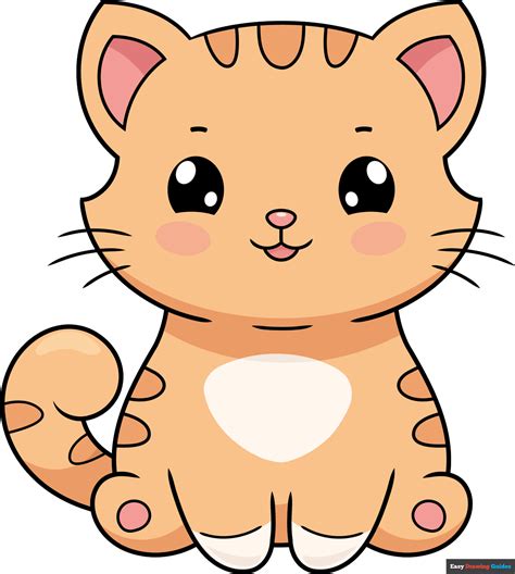 Cartoon Cat Drawing How To Draw A Cartoon Cat Step By Step 58 Off