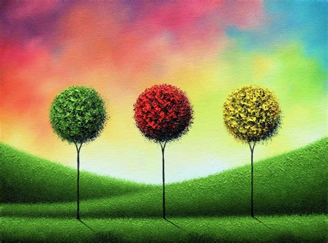 Original Art Abstract Tree Painting Textured Oil Painting Etsy