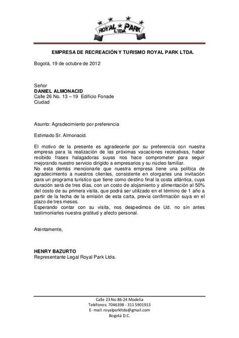 Carta De Agradecimiento