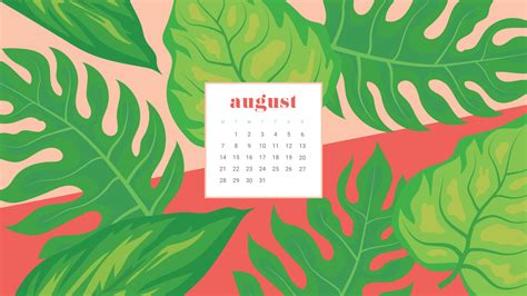 Download Some Cute And Summery Free August Calendar Wallpapers