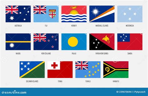 Oceania Flag Map Vector Illustration 48901758