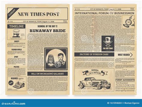 Vintage Newspaper Retro Articles And Old Pictures With Retro