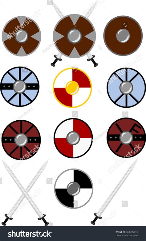 Viking Shields Set Stock Vector Royalty Free 782709016 Shutterstock