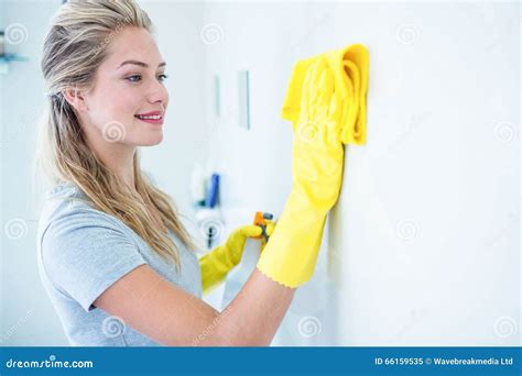 Woman Cleaning The Bathroom Stock Image Image Of Leisure Household