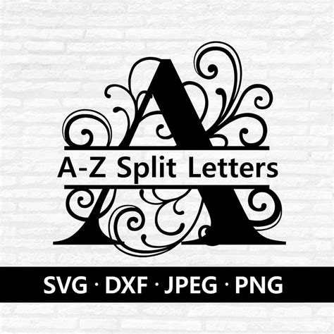 Split Monogram Svg Split Alphabet Letters Svg Alphabets With Etsy