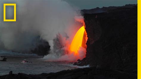 Spectacular Lava Waterfall Pours Into The Ocean National Geographic