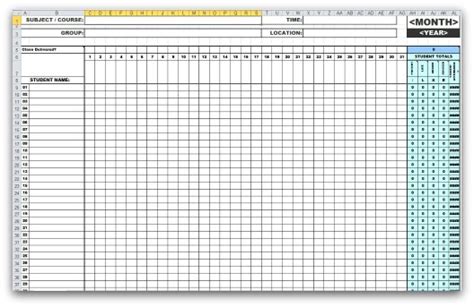 Click Here To Download The Excel Monthly Attendance Sheet Attendance