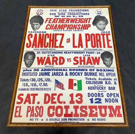 Sanchez Salvador Laporte Juan Onsite Poster 1980 Collect Boxing