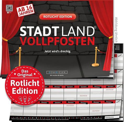 Denkriesen Spiel Stadt Land Vollpfosten Rotlicht Edition Ab 16 Jahren