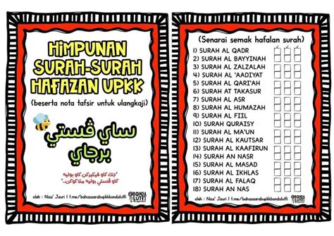 Nota Surah Surah Hafazan Dan Tafsir Upkk Edisi 2022 Cikgu Mohd Fadli