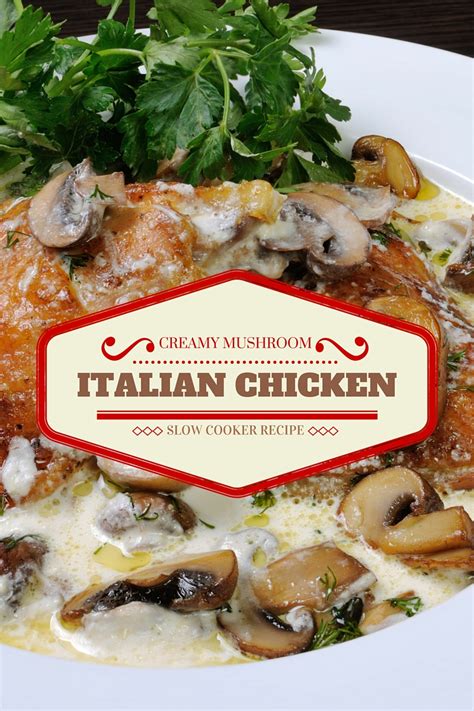 This creamy italian chicken skillet is super homey and comforting—chicken enveloped in a cheesy sauce with spinach and sundried tomatoes. Creamy Mushroom Italian Chicken - Penny Gibbs