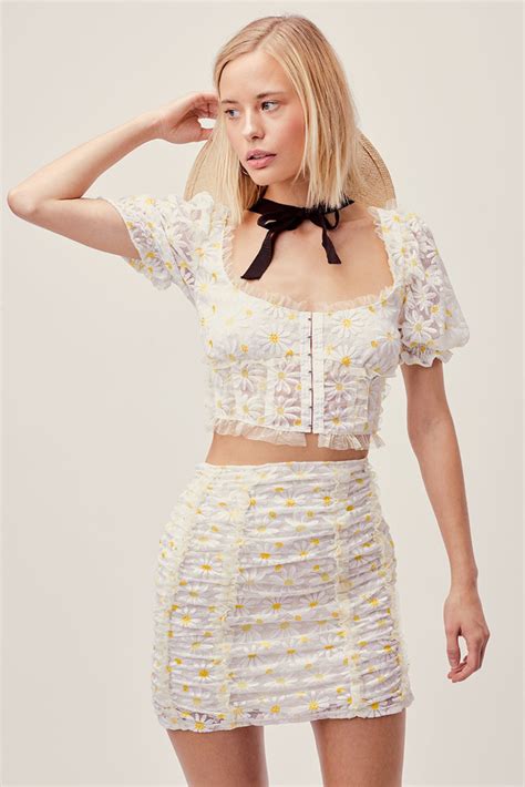 Buy now pay later with afterpay & enjoy free shipping & returns. Brulee Daisy Mini Skirt- Sugarillashop.com in 2021 | Mini ...