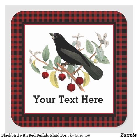 The best selection of royalty free buffalo plaid vector art, graphics and stock illustrations. Blackbird with Red Buffalo Plaid Border / Square Sticker ...