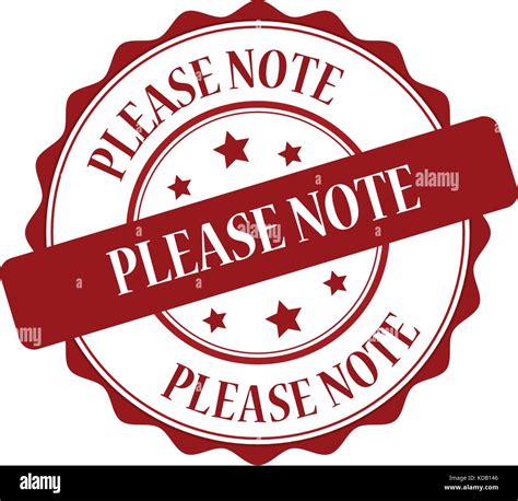 Please Note Red Stamp Illustration Stock Vector Image And Art Alamy