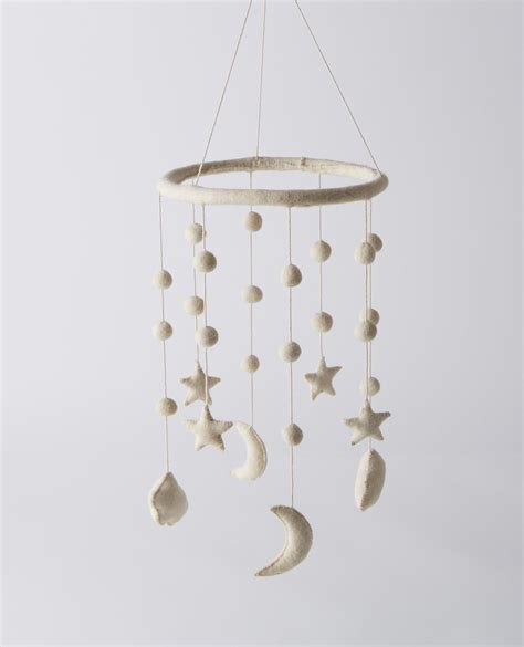 Cloud Moon And Star Mobile In Light Natural Main Natural Baby Room
