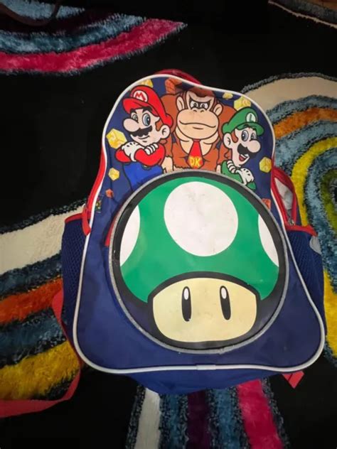 Nintendo Super Mario Bros Luigi Dk Print 16 Backpack School Book Bag