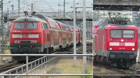 Germany Class 218 Rabbit And Class 112 Electric Locomotives Seen At Lubeck Hbf Youtube