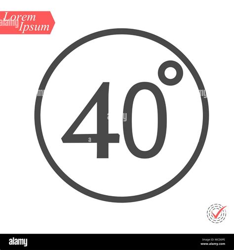 40 Degrees Iconvector Illustration Flat Design Style Vector 40