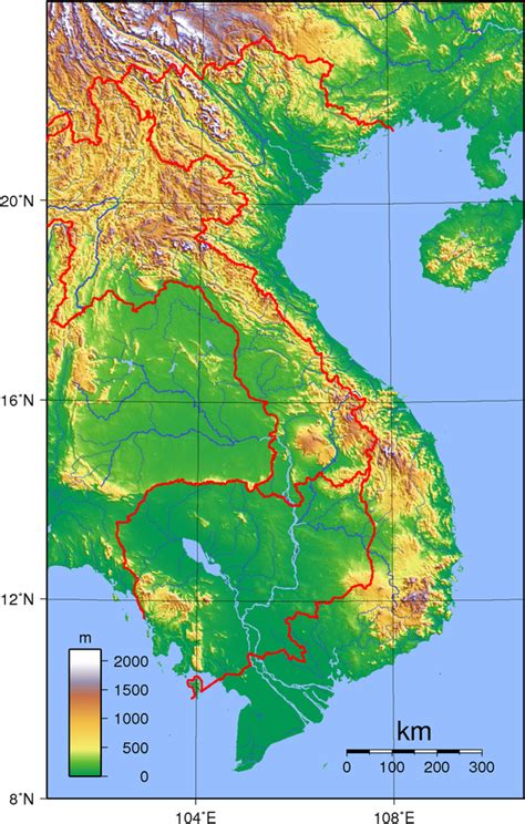 Eine landkarte hilft für einen schnellen geografischen überblick. Karten von Vietnam mit Lage und Topographie