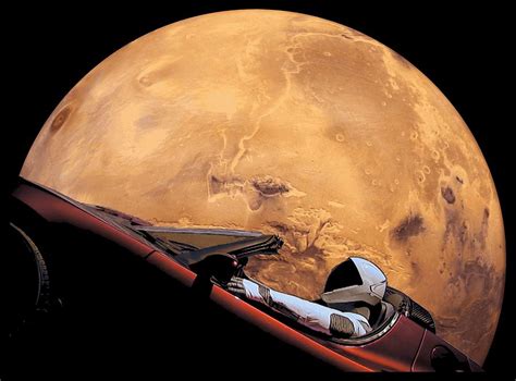 Starman In Orbit Around Mars Digital Art By Filip Schpindel Pixels