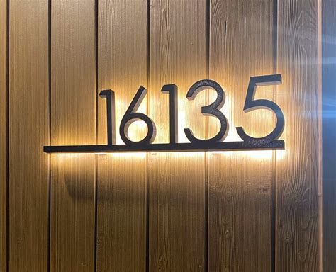 Modern House Numbers Mid Century Modern Contemporary Address Plaque