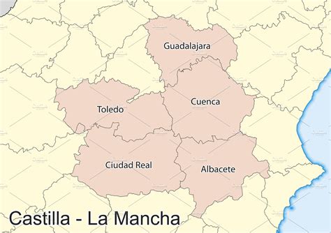 Map Of Castilla La Mancha Illustrations Creative Market