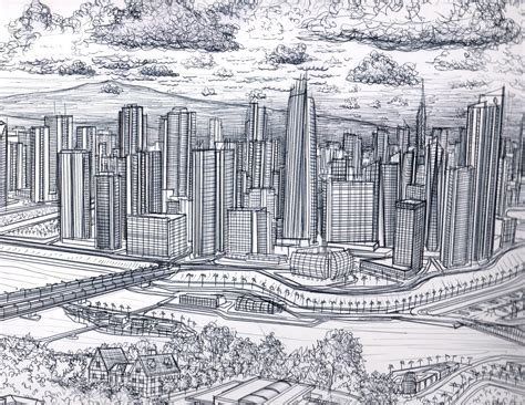 Simple City Drawing at GetDrawings | Free download