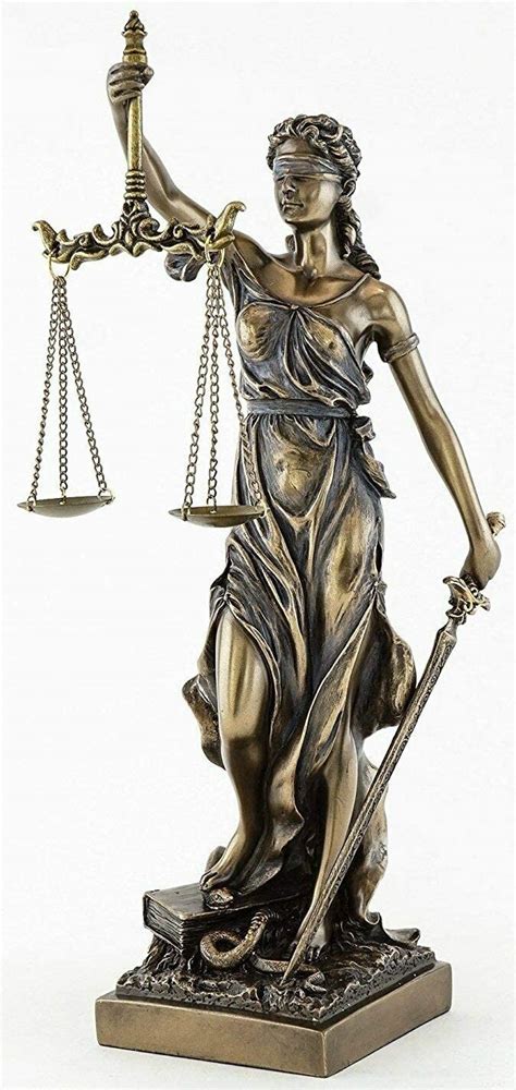 Legal law concept statue of lady justice with scales of justice sky background. JFSM INC. Blind Lady Justice Statue Sculpture - Greek ...