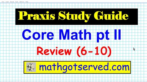 Praxis Study Guide Pt 2 Maths Mathematics Core Academic Skills