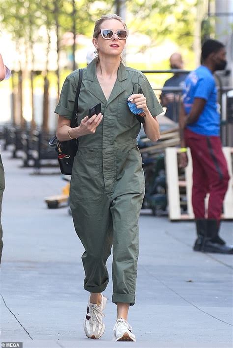 Naomi Watts Looks Casually Chic In Khaki Jumpsuit As She Steps Out For A Low Key Stroll In New