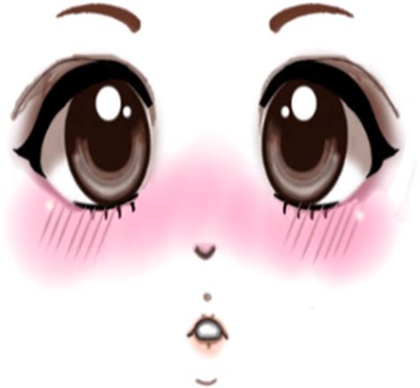 Roblox Face Png Blushing Anime Eyes Png Transparent Png