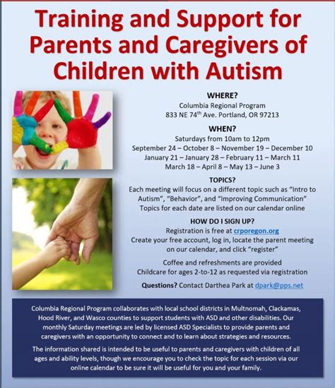Training And Support For Parents And Caregivers Of Children With Autism