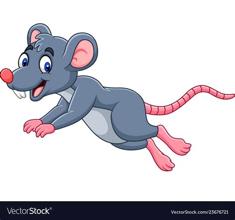 Cartoon Cute Mouse Jumping Royalty Free Vector Image