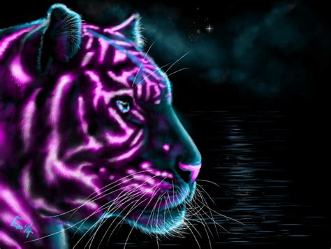 Neontiger Neon Tiger Tapete X WallpaperTip