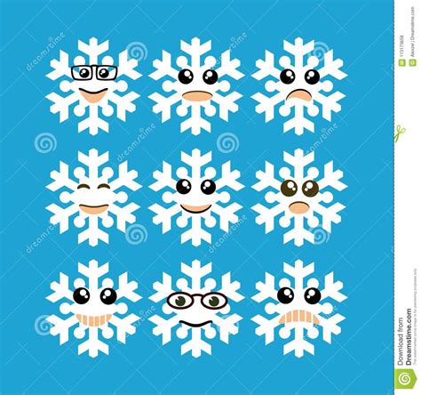 Snowflake Emoji Emoticon Expression Vector Illustration Cartoondealer