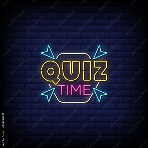 Quiz Time Neon Sign Style Text Stock Vector Adobe Stock