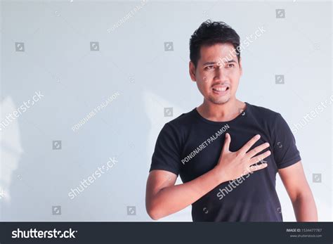 Asian Man Use Hand Touch Chest Stock Photo 1534477787 Shutterstock