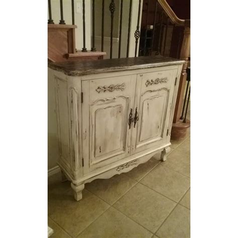 Cream Distressed Accent Entry Hall Cabinet Chairish