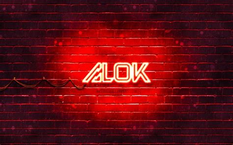 Download Wallpapers 4k Alok Red Logo Superstars Brazilian Djs Red