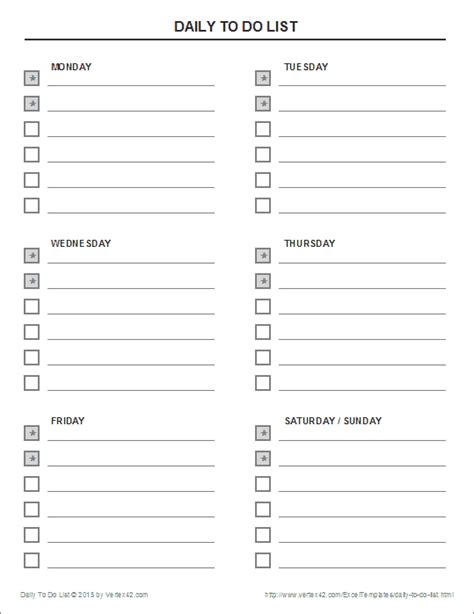 10 The Best Printable Daily To Do List Sheet