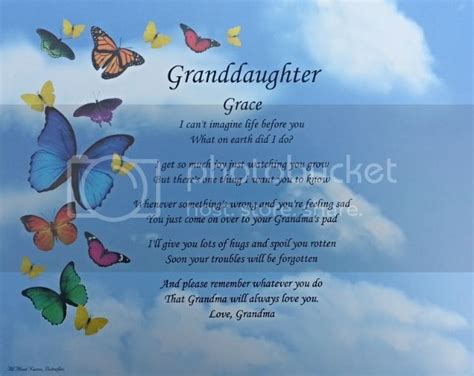 Personalized Granddaughter Poem Birthday Or Christmas T Butterfly