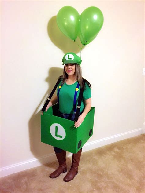 Homemade Halloween Costume Super Mario Kart Luigi Part Of A Group