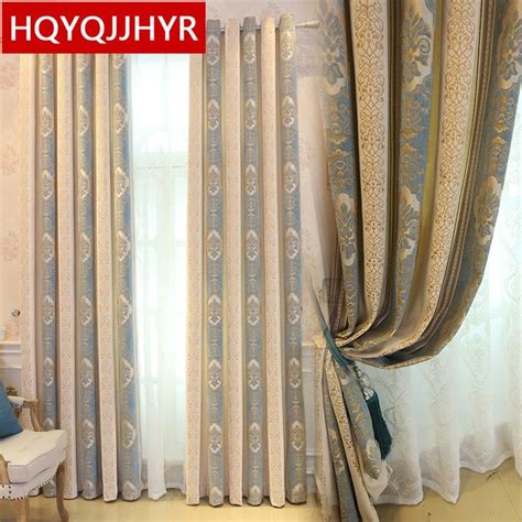 European Luxury Jacquard Blackout Curtains For Bedroom Windows High