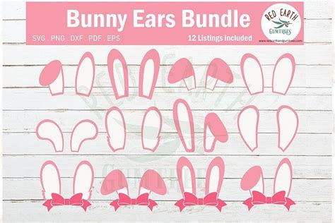Easter Bunny ears Bundle SVG, Rabbit ears with Bow SVG (437576) | SVGs